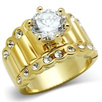 14k Gold-pl. 2.47ct White Sapphire Ring