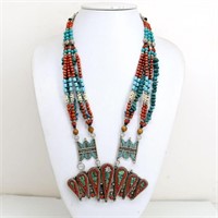 Tibet Natural Stone Tribal Queen Royal Necklace