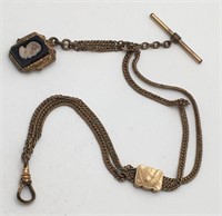 Gold Filled Watch Fob And Chain