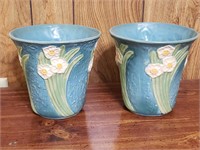 Pair of Roseville Basket Style Vases