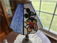 Stained glass Mickey and Donald lamp shade