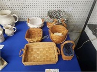 SIX LONGABERGER BASKETS THREE ARE LINED