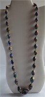 Painted or cloisonne beaded necklace