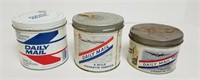 3 Vintage Round "Daily Mail" Tobacco Cans