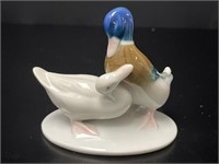 Porcelain Colourful Duck Sculpture, German VTG