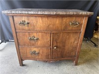Adapted Vintage Washstand with Marble Top