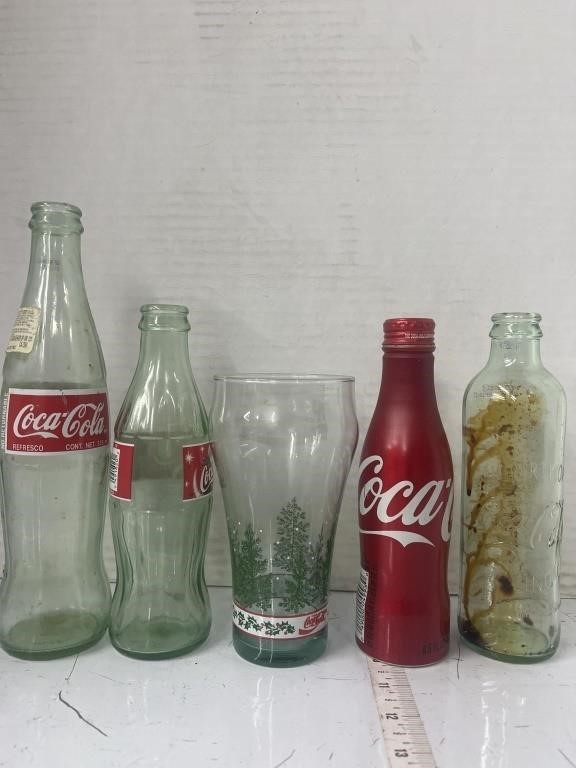 Vintage Miscellaneous Coca Cola Bottles And Cup