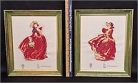 ROYAL DOULTON Needle Work Pictures x2