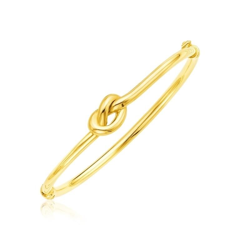 14k Gold Polished Knot Bangle