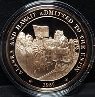 Franklin Mint 45mm Bronze US History Medal 1959