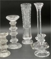 Crystal Vase, Candle Stands-imperial Crystal