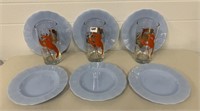 Lobster Glasses & Pyrex Plates (NO SHIPPING)