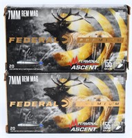 40 Rds Of Federal Premium 7mm Rem Mag Ammo