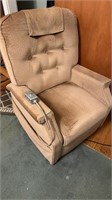 Tan electric lift chair & recliner