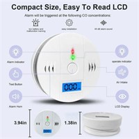 Carbon Monoxide Detector with LCD Display  Battery