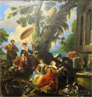 Oil on canvas, 40 x 42", "Summer Idyll", modern
