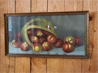 Antique Framed Still Life Print of Apples