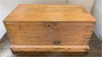 Antique Pine Box Trunk as seen