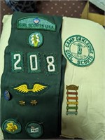 1960s Girl Scout Badge, Sash, Service Pins