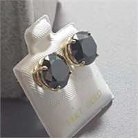 14k Black Diamond (5cts) Earrings
