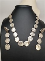 Cecile Jeanne Necklace and Clip On Earrings Set