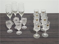 Cristal D'Arques Cordial Glasses, Claddagh Flutes