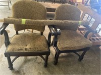 Set of 2 arm chairs and upholstery fabric