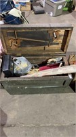 17.5’’ by 38’’ Wooden crate with saws, welding