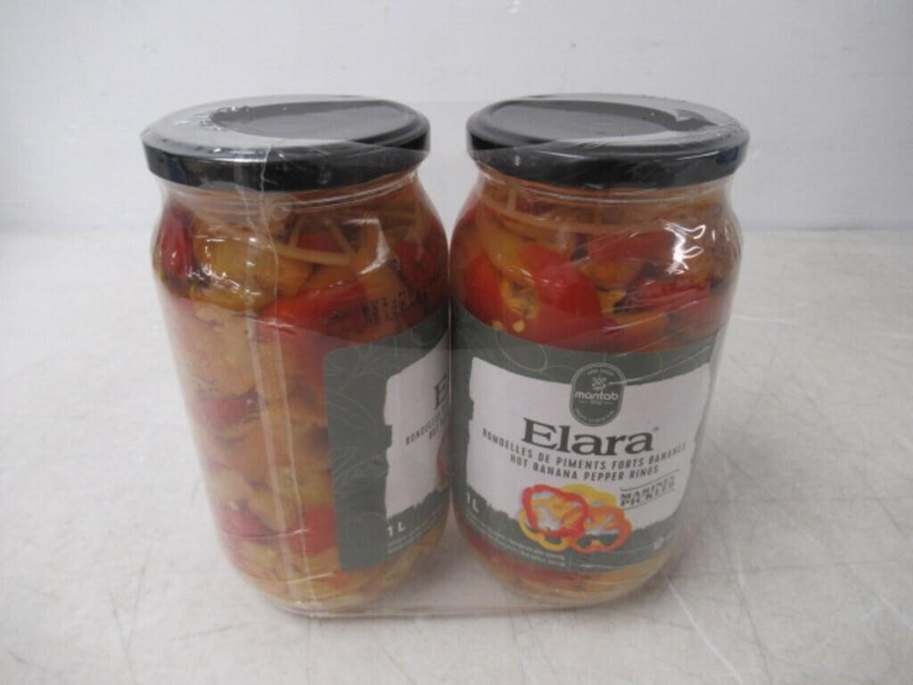 2-Pk Elara Hot Banana Peppers, 1L