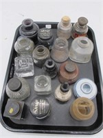 TRAY LOT OF INK BOTTLES AND MORE