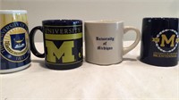 4 U of M Coffee Mugs