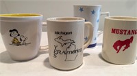 Snoopy and Assorted Coffee Mugs