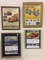 Lot of 4 Framed Truck Ads