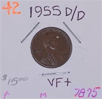 1955-D over D Lincoln Wheat Cent
