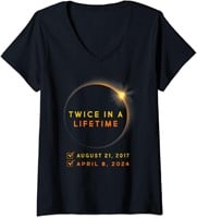 2024 Solar Eclipse Women's V-Neck
