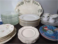 Lot of Serving Sets (Plates, Platter, Teacups)