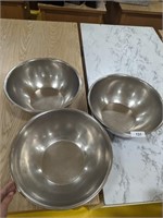 (3) Stainless Steel Commercial Bowls