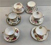 (6) China Cups & Saucers