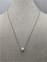 Natural Pearl With Gold-filled chain