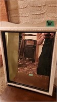 Beveled Mirror wood framed vanity mirror