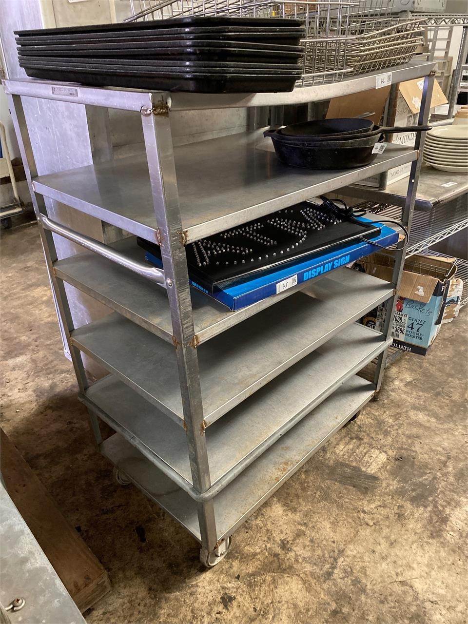 Metal Rolling Cart w/ 6 Shelves