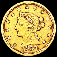 1854 $3 Gold Piece LIGHTLY CIRCULATED