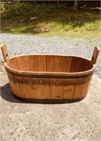 Large antique wood barrel, grape stomping, wood,