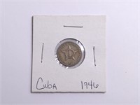 1946 Republica De Cuba Un Centavo Coin In Holder