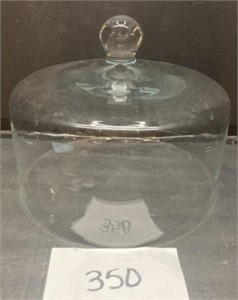 Decorative Glass Cake Stand With Knob Dome Lid