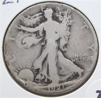 1921-D Liberty Walking Half Dollar.