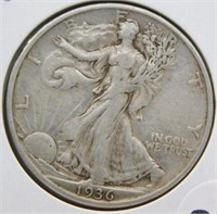 1936-S Liberty Walking Half Dollar.