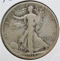 1918 Liberty Walking Half Dollar.