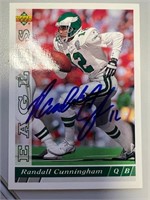Eagles Randall Cunningham Signed Card COA