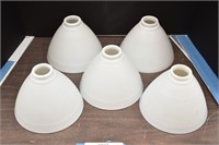 (5) Milk Glass Ribbed Cone Globes/Shades
